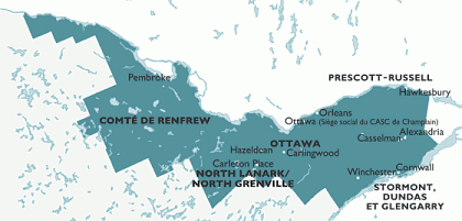 carte de la région de Champlain